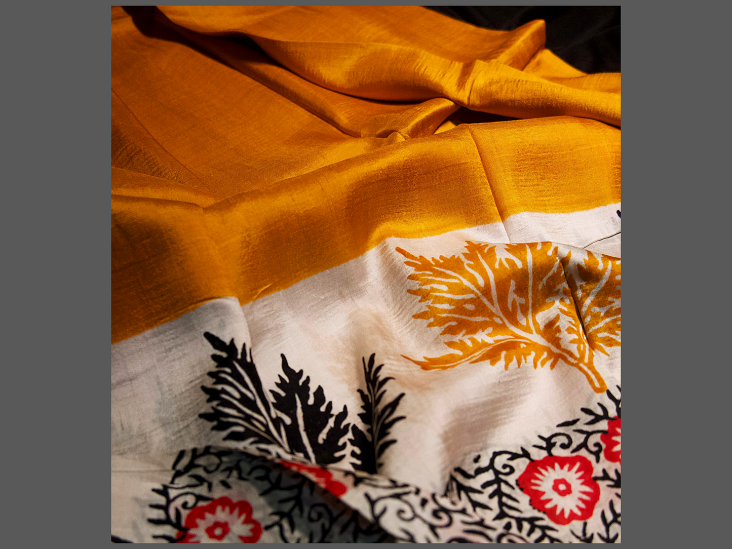 Yellow with block print