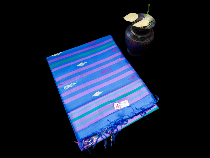 Sky blue Katan Silk Saree reshaam motifs
