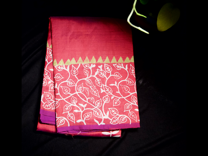 Dual tone coral saree