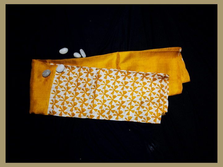 Yellow with block print