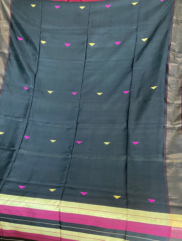 Black Katan Silk Saree