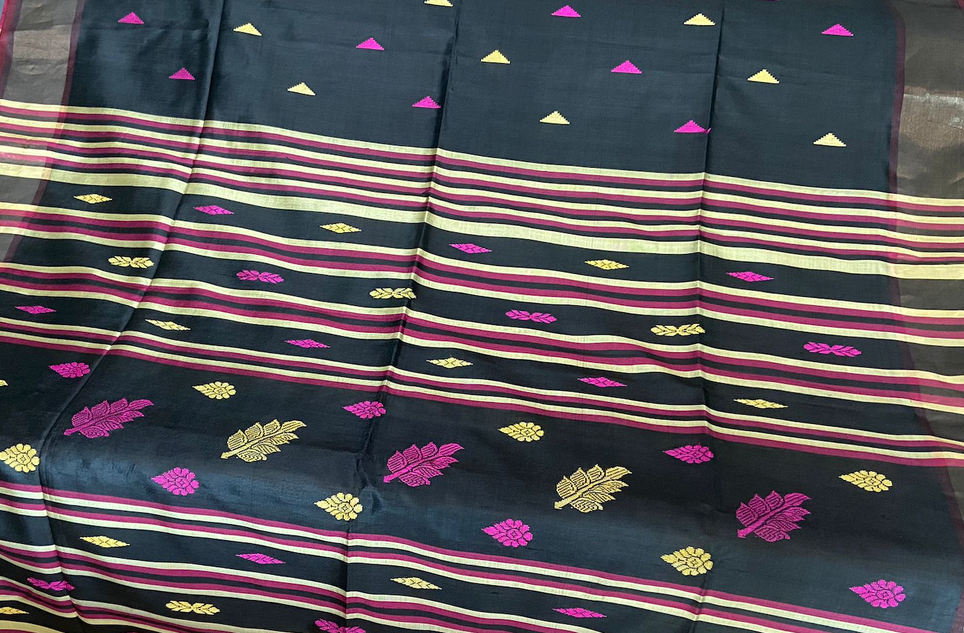 Black Katan Silk Saree