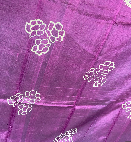 Purple Bishnupuri Silk Saree